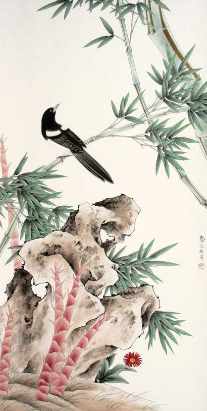 龚文桢 花鸟 立轴